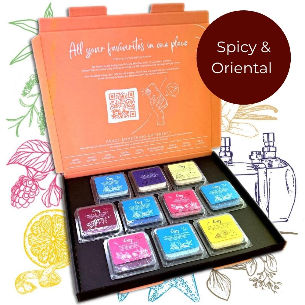 spicy and oriental wax melt box